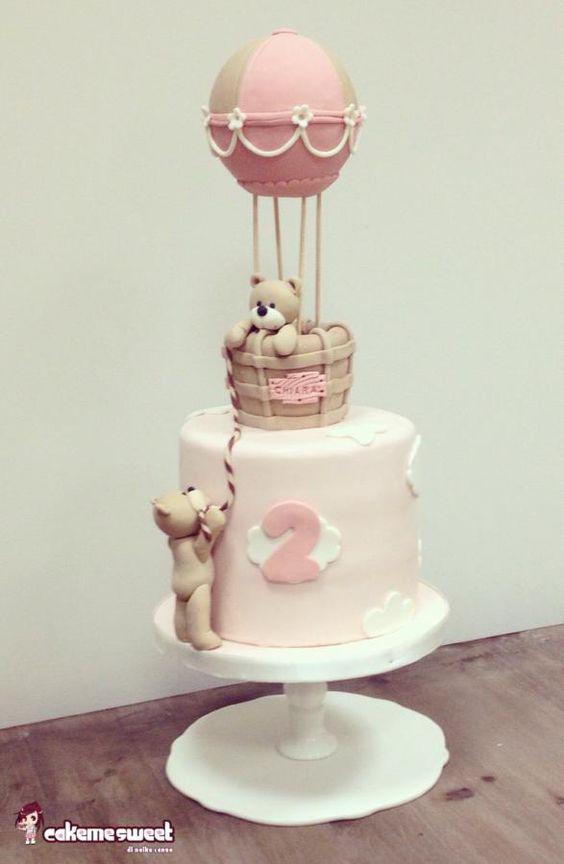کیک تولد دخترانه بالون خرسی|لیدی