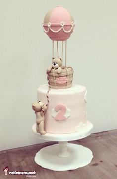 کیک تولد دخترانه بالون خرسی