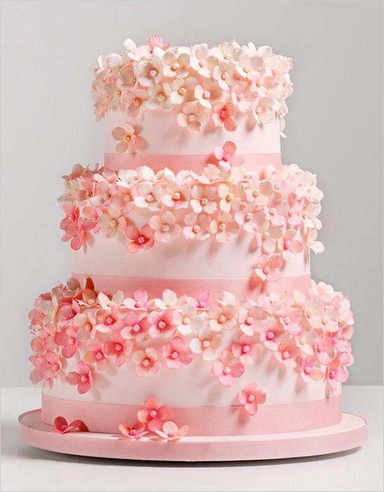 کیک تولد دخترانه شکوفه های صورتی|لیدی
