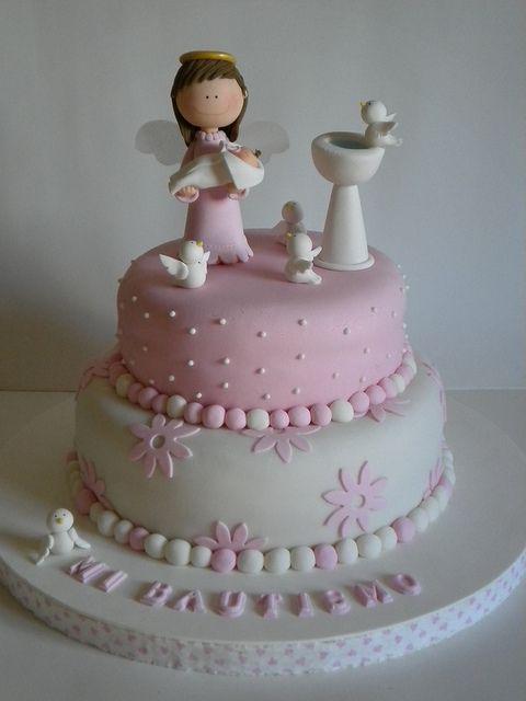 کیک تولد دخترانه فرشته تولد نوزاد|لیدی