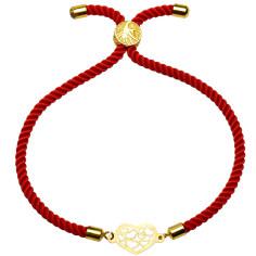دستبند طلا 18 عیار زنانه کرابو طرح قلب مدل Kr1965