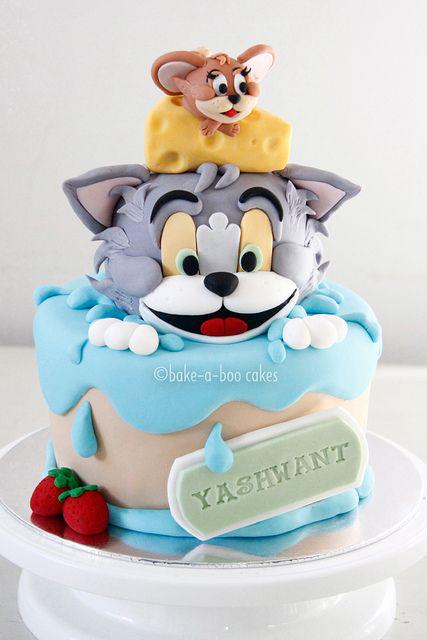 کیک تولد دخترانه به شکل موش و گربه|لیدی