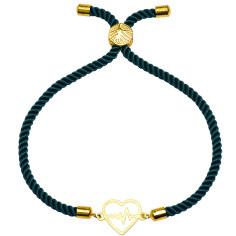 دستبند طلا 18 عیار زنانه کرابو طرح قلب و ضربان مدل Kr2167