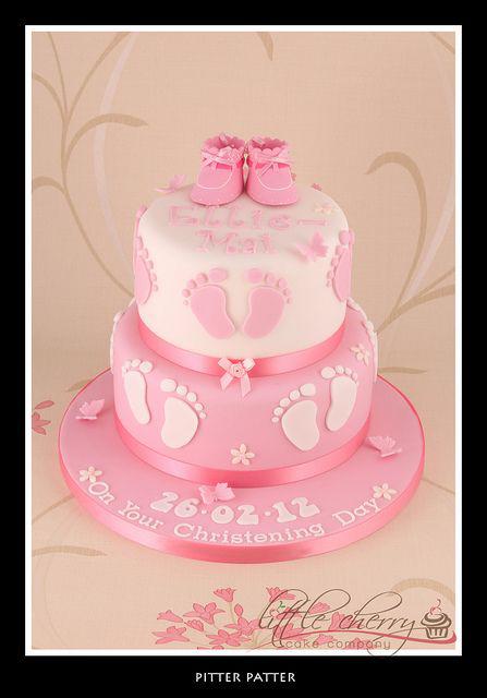 کیک تولد دخترانه صورتی با تزئین پاپوش نوزاد|لیدی