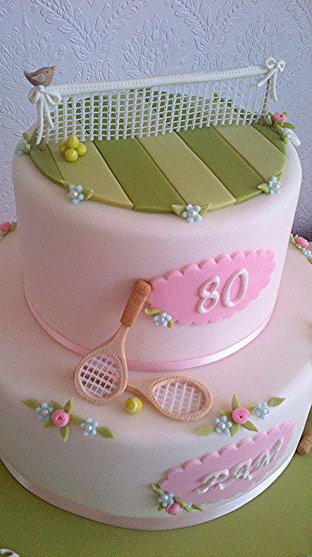 کیک تولد دخترانه صورتی تنیس|لیدی