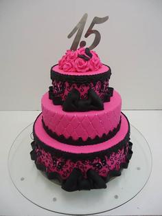 کیک تولد دخترانه صورتی ترکیب با شکلات