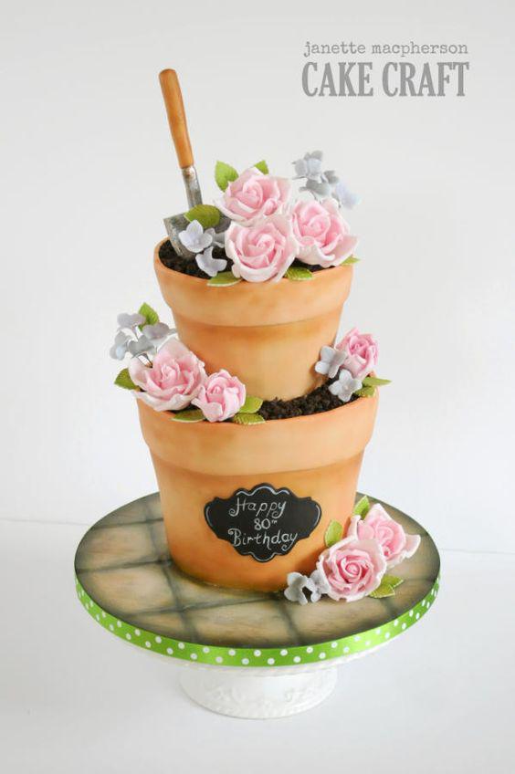 کیک تولد دخترانه گل گلدان فانتزی|لیدی