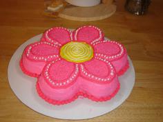 کیک تولد دخترانه گل طراحی با قالب کیک