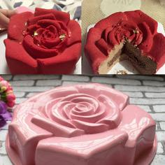 کیک تولد دخترانه گل با قالب گل رز