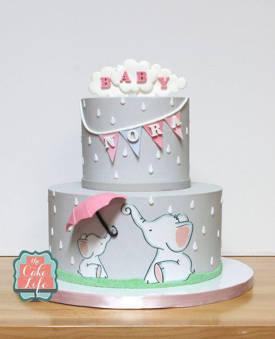 کیک تولد دخترانه فانتزی دوطبقه ی رویای بارانی|لیدی