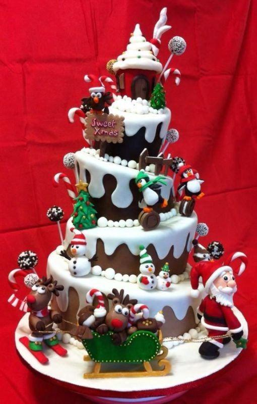 کیک تولد دخترانه فانتزی بابانوئل|لیدی