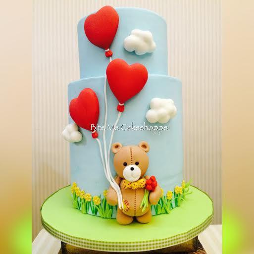 کیک تولد دخترانه فانتزی خرس و قلب|لیدی