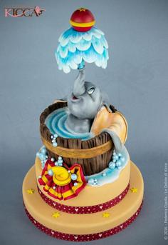 کیک تولد دخترانه فانتزی فیل کوچولو