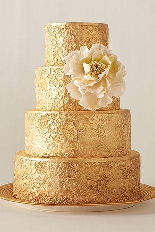 کیک تولد دخترانه طلایی طرحدار|لیدی
