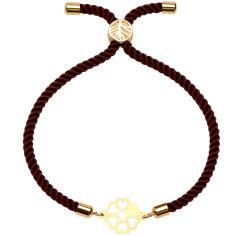 دستبند طلا 18 عیار زنانه کرابو طرح گل و قلب مدل Kr1621