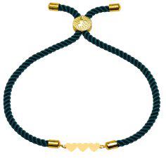 دستبند طلا 18 عیار زنانه کرابو طرح قلب مدل kr100239