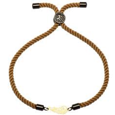 دستبند طلا 18 عیار زنانه کرابو طرح پر مدل Kr1464