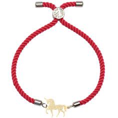 دستبند طلا 18 عیار زنانه کرابو طرح تک شاخ مدل Kr2600