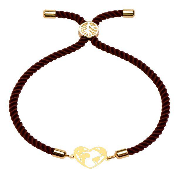 دستبند طلا 18 عیار زنانه کرابو طرح کره زمین و قلب مدل kr100143|دیجی‌کالا