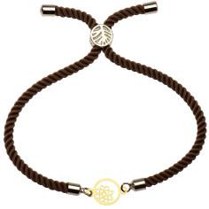 دستبند طلا 18 عیار زنانه کرابو طرح دایره و گل مدل Kr1279