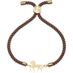دستبند طلا 18 عیار زنانه کرابو طرح تک شاخ مدل Kr2618