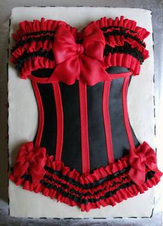 کیک تولد دخترانه مشکی با تم لباس دخترانه