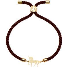 دستبند طلا 18 عیار زنانه کرابو طرح تک شاخ مدل Kr2619