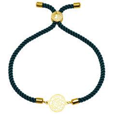 دستبند طلا 18 عیار زنانه کرابو طرح نقش و دایره مدل Kr2785