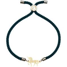 دستبند طلا 18 عیار زنانه کرابو طرح تک شاخ مدل Kr2613
