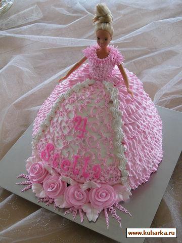 کیک تولد دخترانه عروسکی خامه ای پرطرفدار|لیدی