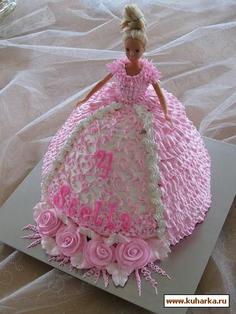کیک تولد دخترانه عروسکی خامه ای پرطرفدار