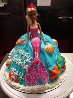 کیک تولد دخترانه عروسکی زیبا