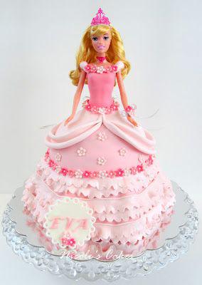 کیک تولد دخترانه عروسکی تم صورتی|لیدی