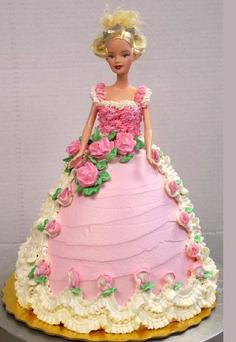 کیک تولد دخترانه عروسکی دامن پرگل