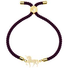 دستبند طلا 18 عیار زنانه کرابو طرح تک شاخ مدل Kr2596