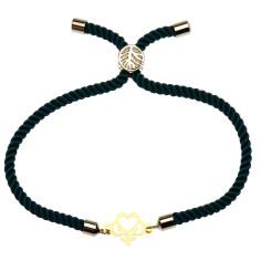 دستبند طلا 18 عیار زنانه کرابو طرح قلب سلطنتی مدل Kr1211