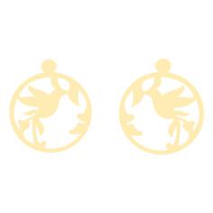 گوشواره طلا 18 عیار زنانه کرابو طرح پرنده و درخت مدل Kr5128