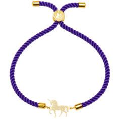 دستبند طلا 18 عیار زنانه کرابو طرح تک شاخ مدل Kr2601