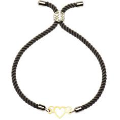 دستبند طلا 18 عیار زنانه کرابو طرح قلب مدل Kr1520