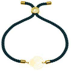 دستبند طلا 18 عیار زنانه کرابو طرح صدف مدل kr10029
