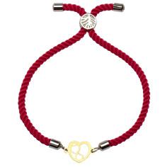 دستبند طلا 18 عیار زنانه کرابو طرح سه قلب مدل Kr1485