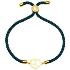 دستبند طلا 18 عیار زنانه کرابو طرح سه قلب مدل Kr1496