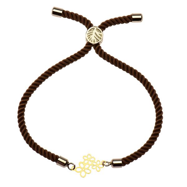 دستبند طلا 18 عیار زنانه کرابو طرح سه گل مدل Kr1185|دیجی‌کالا