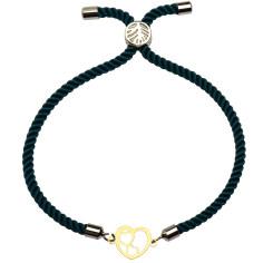 دستبند طلا 18 عیار زنانه کرابو طرح سه قلب مدل Kr1499