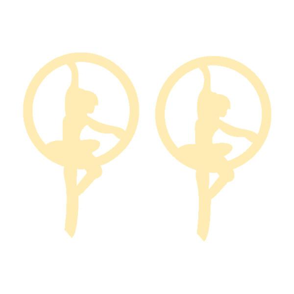 گوشواره طلا 18 عیار زنانه کرابو طرح بالرین مدل Kr3504|دیجی‌کالا