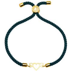دستبند طلا 18 عیار زنانه کرابو طرح قلب مدل Kr1523