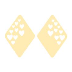گوشواره طلا 18 عیار زنانه کرابو قلب و لوزی مدل Kr5283