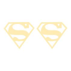 گوشواره طلا 18 عیار زنانه کرابو طرح سوپرمن مدل Kr5268