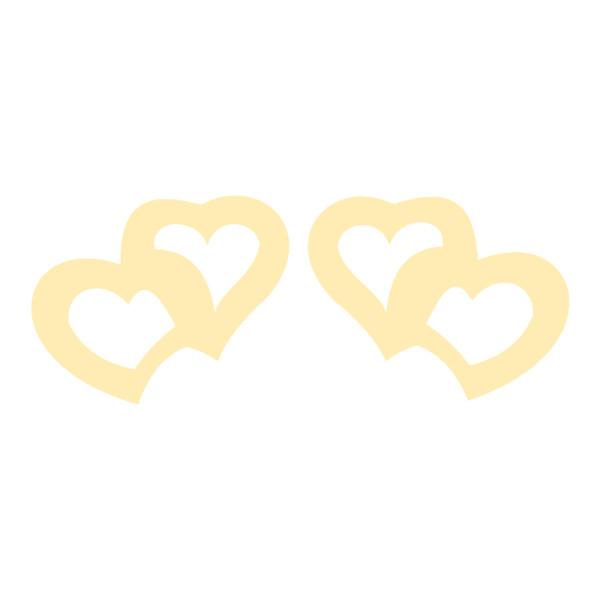 گوشواره طلا 18 عیار زنانه کرابو طرح دو قلب مدل Kr5199|دیجی‌کالا