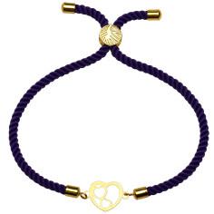 دستبند طلا 18 عیار زنانه کرابو طرح سه قلب مدل Kr1486